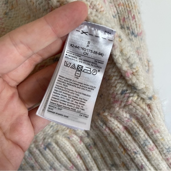 Gap Colorful cream cozy open cardigan sweater Wool - Picture 7 of 8
